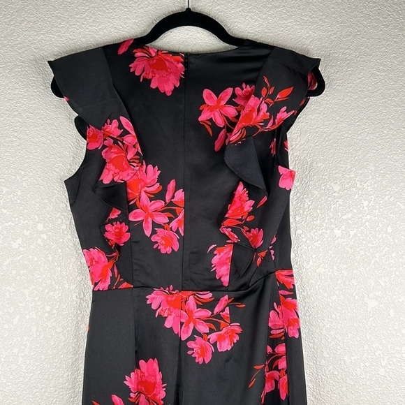 Sugarlips Black Hot Pink Floral Sleeveless Wide Leg Jumpsuit Size XS New! - Picture 5 of 9